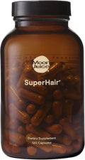 Moon Juice SuperHair Hair Growth Vitamins - Clinical Strength Biotin & Saw Palmetto Supplement for Thicker Hair | 120 Capsules