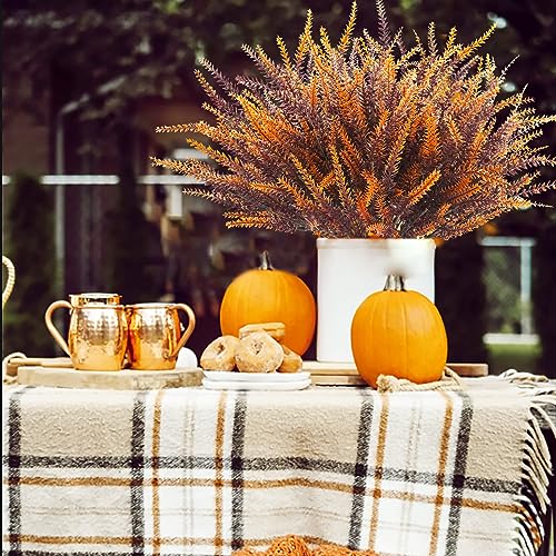 Artificial Fall Flowers Outdoor Brown 36 Bundles UV Resistant Faux Autumn Plants