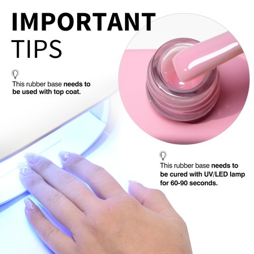 CANNI Rubber Base Gel Set - 6 Colors Pink Nude Builder Nail Gel for Nail Strengthening, Soak Off UV LED for Natural Nails, DIY Manicure Salon Use Women & Girls