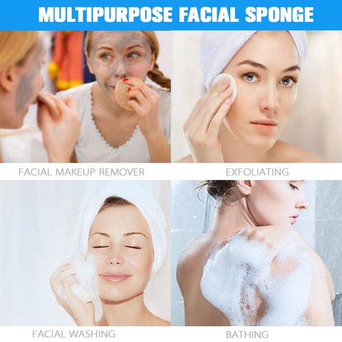 Facial Sponge Compressed 120 Count,Makeup Remover Wash Pads Round Soft Face Cleansing Sponges for Woman Exfoliating Mask,Makeup Removal,Spa Cleaning,Orange‌