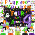 Halloween 4th Birthday Party Decorations Banner Balloons & Centerpieces