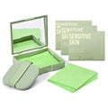 KYDA 400 Sheets Face Oil Blotting Paper, Included Refills, Mirror and Puff, Oil Absorbing Sheets for Matte Makeup, Controls Shine, Absorb Excess Oil, Travel Size Gentle Face Makeup, Green Tea
