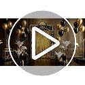 1920s Speakeasy Party Decorations Gold Foil Curtain Backdrop & Balloons