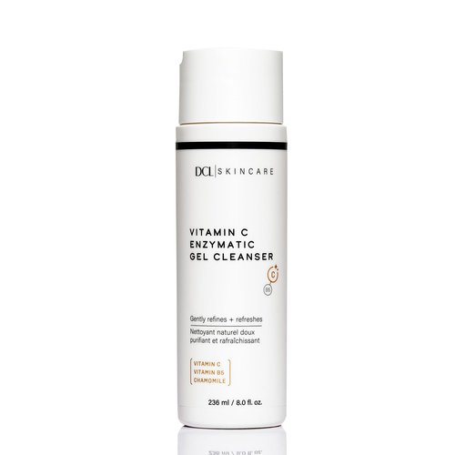 DCL Skincare Vitamin C Enzymatic Gel Cleanser with Sugar Fruit Enzymes & Vitamins C/B5, 8.0 Fl oz