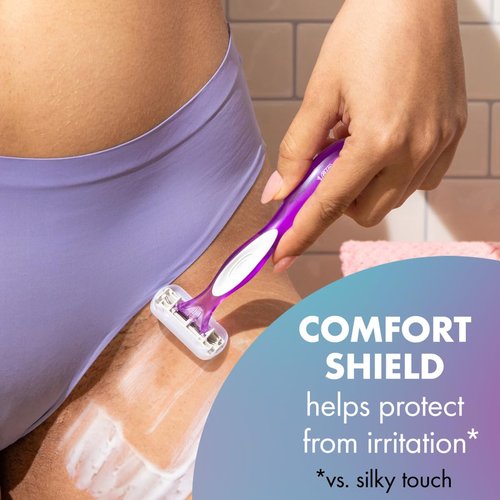 BIC Soleil 3 Sensitive Women's Disposable Razors, 3 Blades With Moisture Strip For a Silky Smooth Shave, 5 Piece Razor Set