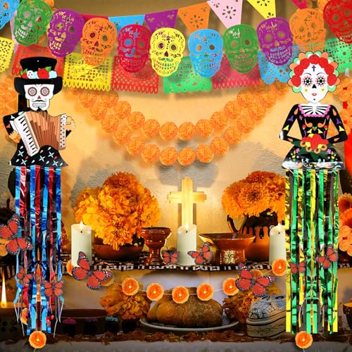 Janinka Black Lighted Dia De Los Muertos Altar Decoration Set - Classic Variation