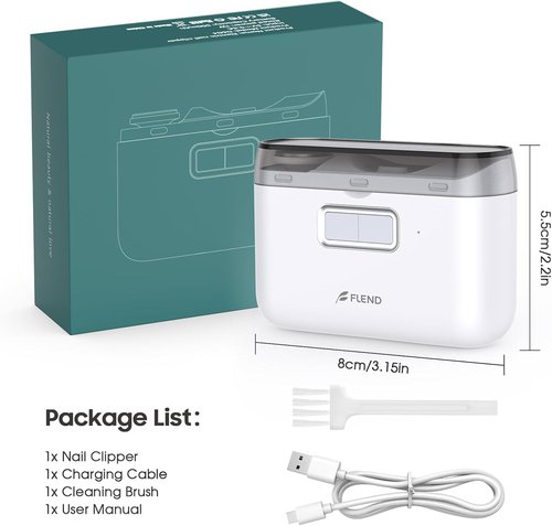 Electric Nail Clipper & Polisher, 2-in-1 Automatic Nail Trimmer for All Ages, 2-Speed Fingernail Clipper with LED Light, Rechargeable & Silent Designed Manicure Set for Baby Kids Seniors Weak Hands