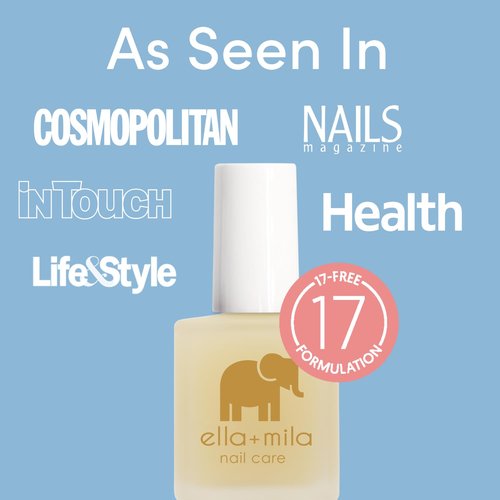 Ella+mila Ridge Filler Base Coat Nail Polish - Smoothing Treatment for Natural Nails | Nourishing Clear Polish (0.45 fl oz)