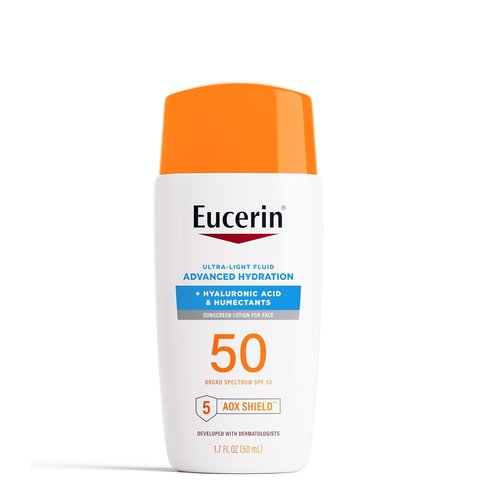 Eucerin Sun Advanced Hydration Face Sunscreen SPF 50 - Ultra-Lightweight with Hyaluronic Acid | 1.7 Fl Oz