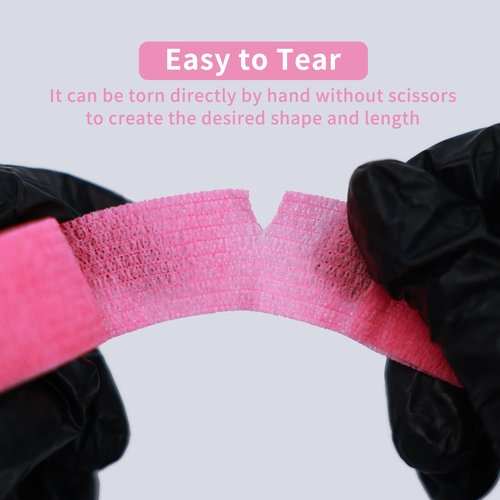 EZ Tattoo Grip Tape - 24PCS (1inch x 5 Yard) Pink Self Adhesive Bandage for Wrist & Ankle Sprain Swelling, Disposable Roll Tattoo Grip Tube Tape for Tattoo Machine and Tattoo Supplies Pet Bandage