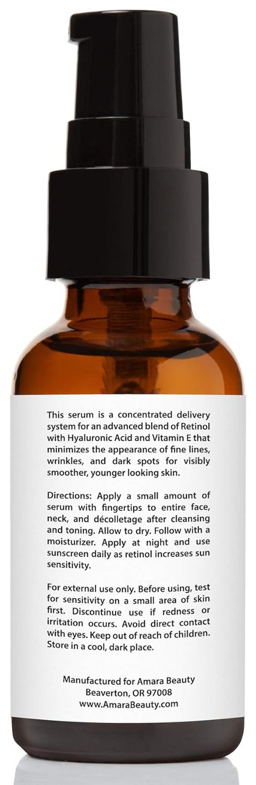 Skiennix Retinol Serum 2.5% - Hydrating Formula with Hyaluronic Acid & Vitamin E, 1 fl. oz.