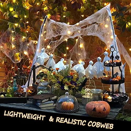 Halloween Spider Web Decorations 300 Sqft with Fake Spiders Indoor Outdoor