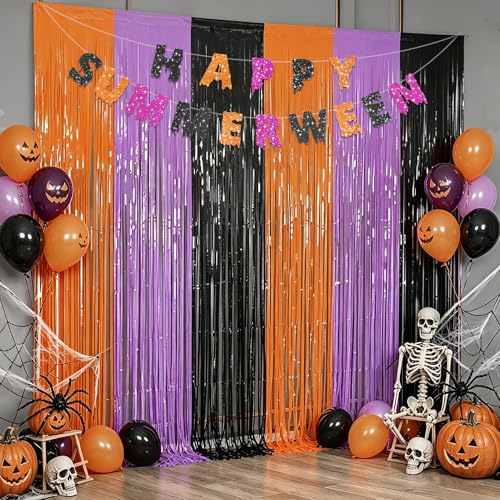 Summerween Party Banner with Foil Curtain Set - Halloween Decorations