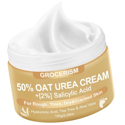 Urea Cream 50 Percent for Feet with Oat 5.29 oz || Foot & Hand Cream Maximum Strength with 2% Salicylic Acid, Tea Tree and Aloe Vera for Deep Moisturizing and Callus Removing (Upgraded Formula)