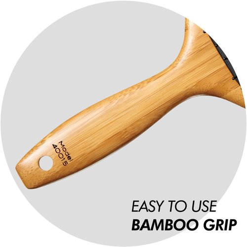 Sam Villa Signature Series Bamboo Brush - Eco-Friendly Wooden Paddle Brush for Effortless Hair Styling
