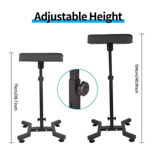 Tattoo Armrest Stand, Tattoo Arm Rest Stand Adjustable, Tiltable Thickened Black Leather Cushion, Stable Four Corner Base, Portable Tattoo Armrest for Studio Salon Tattoo