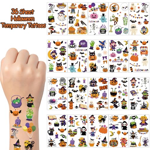 300pcs Halloween Temporary Tattoos for Kids Waterproof Fun & Safe Designs