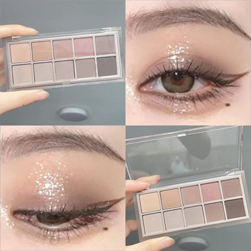 Erinde Matte Eyeshadow Palette - 10 Colors, Ultra-Blendable & Long-Lasting, Perfect for Mature Skin