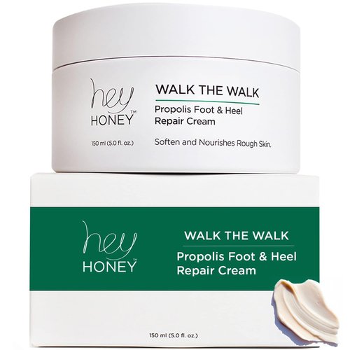 Hey Honey Walk the Walk Propolis Foot & Heel Cream - 72-Hour Hydration & Callus Remover | 5 oz