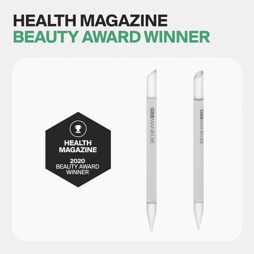 Germanikure Clear Glass Cuticle Stick - Ethically Made Cuticle Pusher & Remover | Nail Shaper for Dry Skin