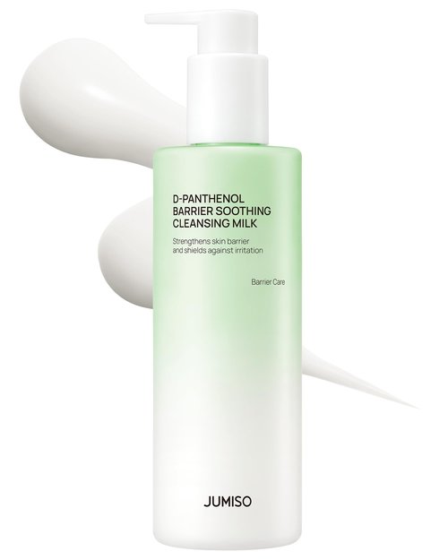 JUMISO D-Panthenol Barrier Soothing Cleansing Milk (300ml/10.14oz) – 92% Cleansing Power 5-Ceramide Gentle Ophthalmologist Tested First Cleanser, Sting-Free Sunscreen & Makeup Melt for Sensitive Skin