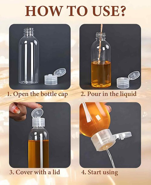 DAWZMR 8 Pack 3.4 oz (100 ml) Plastic Travel Bottles for Toiletries, TSA Approved Leak Proof Small Clear Bottles with Labels