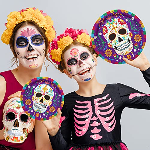 Day of the Dead Party Supplies Kit Serve 25 - Skull Plates Cups Napkins