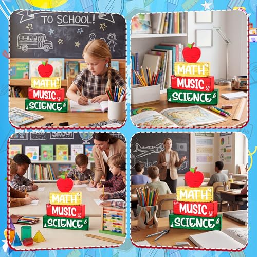 Back to School Wooden Tiered Tray Decor Set - Math Music Science Variation