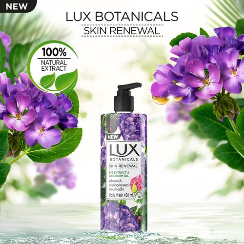 Lux Botanicals Skin Renewal Shower Gel - Natural Extracts, Paraben-Free, 450 ml | 15.2 Fl. Oz.