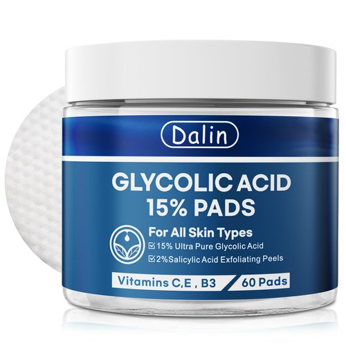 Glycolic Acid Resurfacing Pads, 15% Ultra Pure Glycolic Acid & 2% Salicylic Acid Exfoliating Peel for Face, Keeps Skin Smooth and Prevents Wrinkles and Lines, Radiant Skin Renewal - 60 Pads