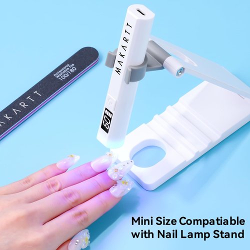 Makartt Handheld UV Nail Lamp, Mini Cordless Flash Cure Nail Light for Gel Nail Polish & Nail Glue, Rechargeable USB UV Light Fast Drying with LCD Display, Portable DIY Nail Art Gift, Home Salon Use