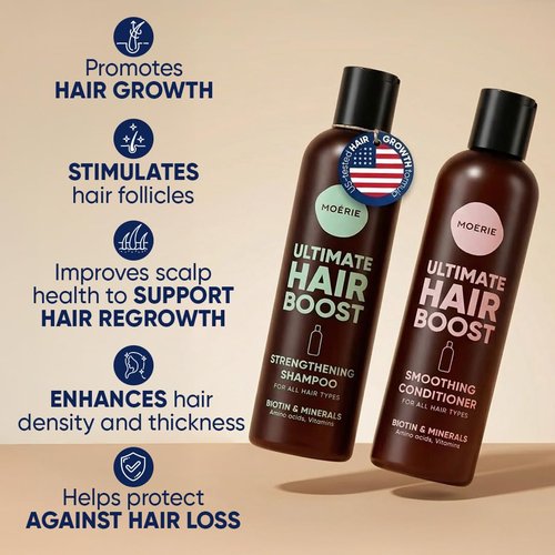 Moerie Hair Growth Shampoo & Conditioner | Biotin & Rosemary Formula for Thinning Hair – Promotes Regrowth