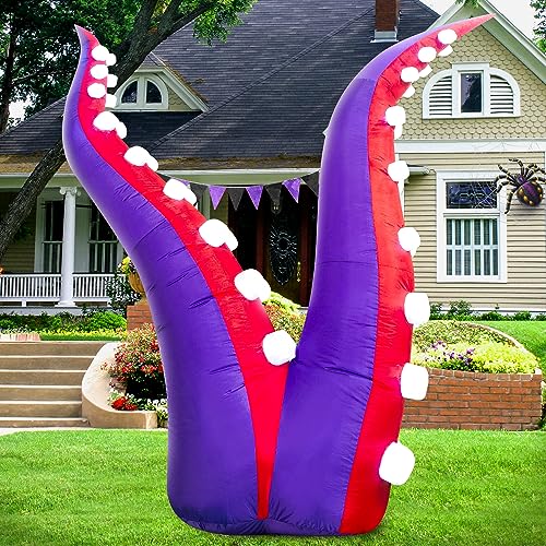 Halloween Inflatable Octopus Tentacles with 36 LED Lights for Yard & Garden Decor