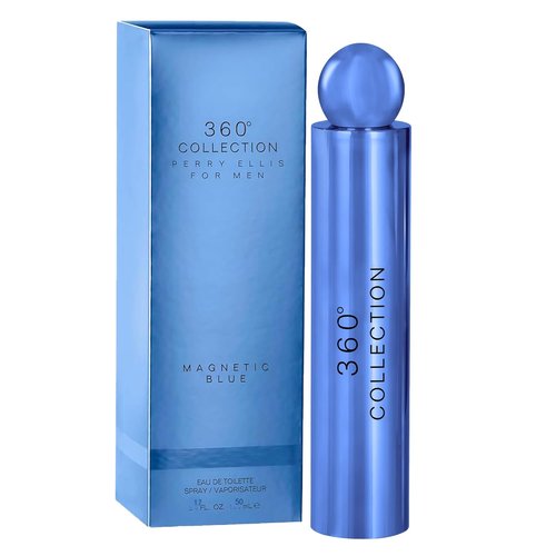 Perry Ellis 360° Collection Magnetic Blue Eau De Toilette Spray for Men - Long Lasting Fragrance with Juniper, Musk & Oak Wood - 1.7 fl oz (50 mL)