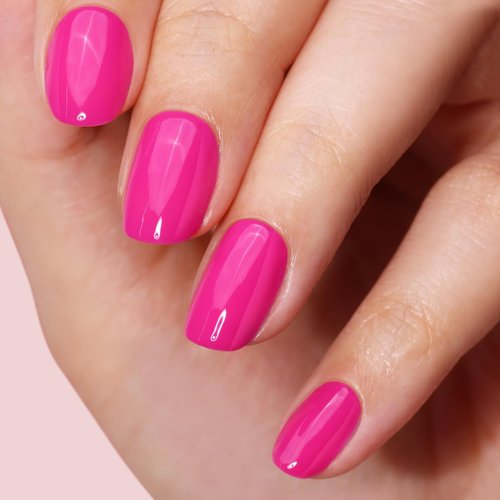 LONDONTOWN Mini Mani Kit - At Home Manicure Nail Care Set with Nail Hardener & Base Coat, Summer Fling lakur (Bright Pink Polish), High Gloss Top Coat, and Nourishing Cuticle Oil - .24fl oz