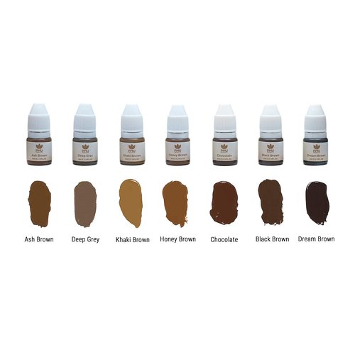 PMU Products Brow Pigment 7 Pack – Microblading Inks – Complete Set Of 7 Shades
