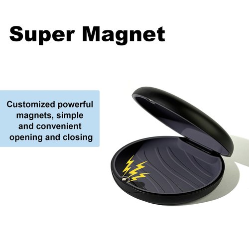 Maoerdental 2PCS Retainer Case Compatible with Invisalign,Cute Slim Aligner Case,Customized Magnetic Closure Orthodontic Retainer Cases (2 Pack Black+ Dark Grey Silicone)