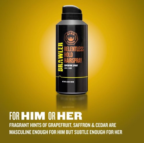 GIBS Grooming Brawler Hairspray - Strong Hold & Lightweight Formula | 4.5oz