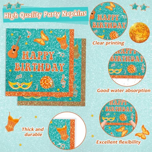 ZOIIWA Popular Singer Party Paper Plates and Napkins Set - Music Theme Tableware for 24 Guests