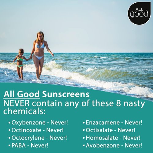 All Good Baby & Kids Mineral Sunscreen Butter Stick - SPF 50 UVA/UVB Protection, Coral Reef Friendly, Water Resistant, 2.75 oz (2-Pack)