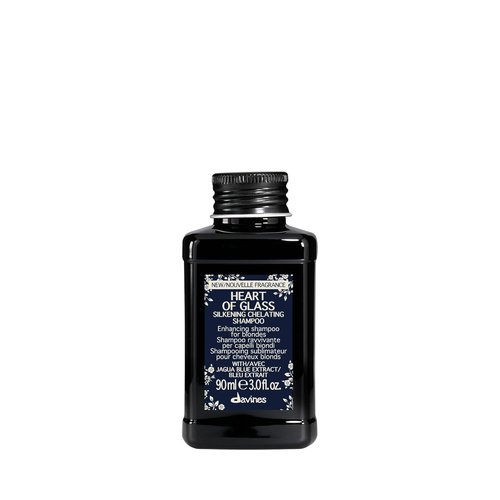 Davines Heart of Glass Silkening Shampoo - Enhancing Blue Shampoo for Blonde & Silver Hair | Gentle Cleanser with Jagua Blue Extract