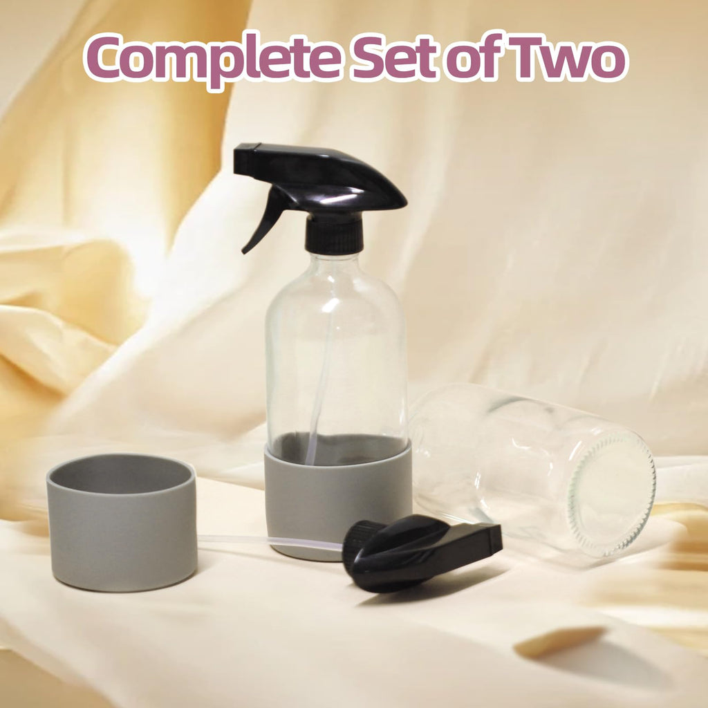 YOCASII 2PCS 500ml Glass Spray Bottles Set – Refillable spray bottles for Hair, Cleaning & DIY Solutions – Perfect for travel essentials, Home & Garden Use