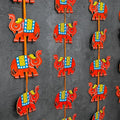 Orange Elephant Paper Garland Banner - Baby Shower, Pooja, Diwali Decor - 6 Ft Pack of 2