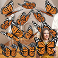 Large Artificial Monarch Butterfly Decorations Set - 16 Pcs with String for Events & Holiday Decor