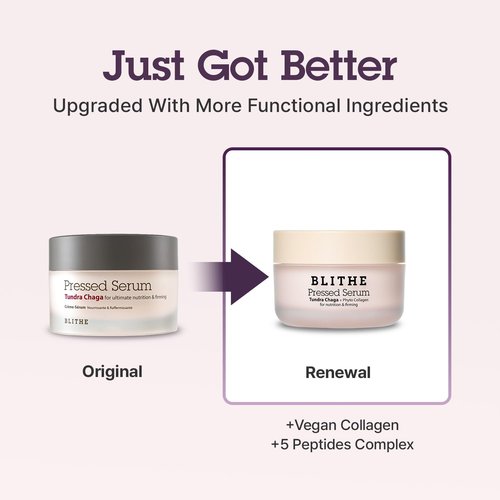 BLITHE Pressed Serum Tundra Chaga - Peptide & Collagen Anti-Aging Moisturizer | Instant Face Lift, 1.68 fl oz