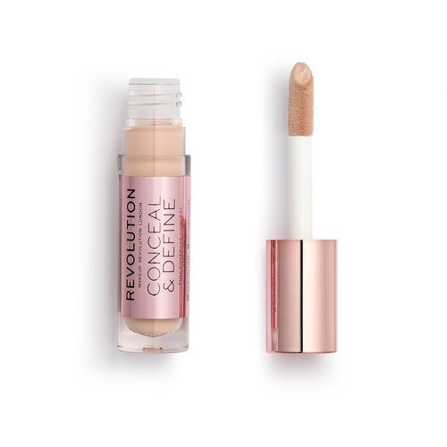 Revolution Beauty London Conceal & Define Concealer - Full Coverage, Lightweight, Vegan | C3 Fair to Light, 0.14 oz