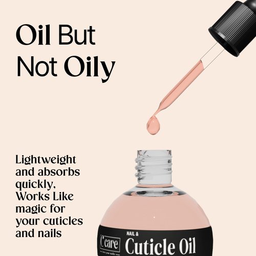 C CARE Vanilla & Sugar Cuticle Oil For Nails - Repairs Cuticles Overnight - Moisturizes and Strengthens Nails and Cuticles - Dropper & Brush included - 2.5oz