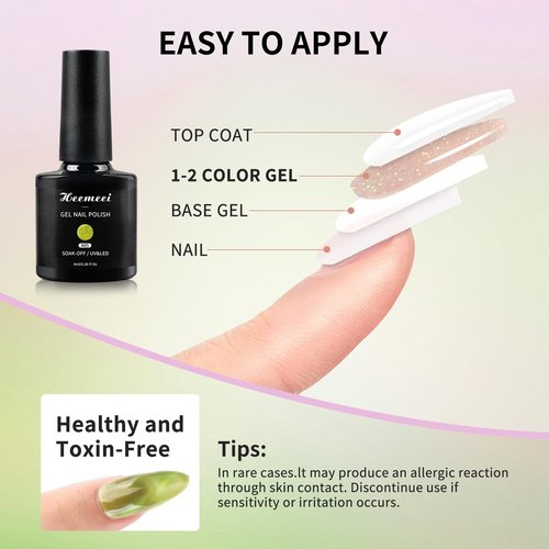 heemeei Cat Eye Gel Nail Polish, 6 Colors 8 ml Magnetic Blue Brown Purple Black Green Red Nail Polish Set with Magnetic Stick, Cat Eye Glitter Gel Polish, Spring Summer Magnetic Polish for Nail DIY