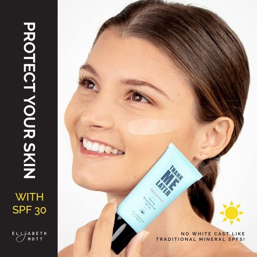 Elizabeth Mott Thank Me Later Blurring Face Primer SPF 30 - Lightweight Hydrating Formula for Smooth Skin - 30g