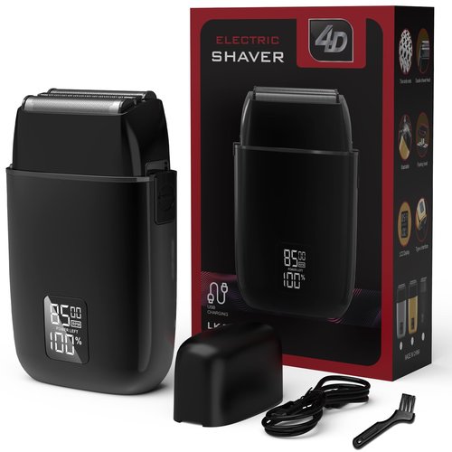 Electric Foil Shaver for Men, Electric Foil Shavers with 3 Blade Floating Head Wet/Dry, Rechargeable, LED Display, IPX7 Waterproof, for Face/Beard/Head Shavers (Black)